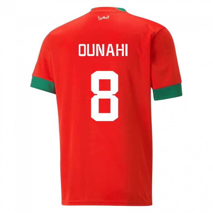 Heren Marokkaans Azzeddine Ounahi #8 Rood Thuisshirt Thuistenue 22-24 T-shirt België