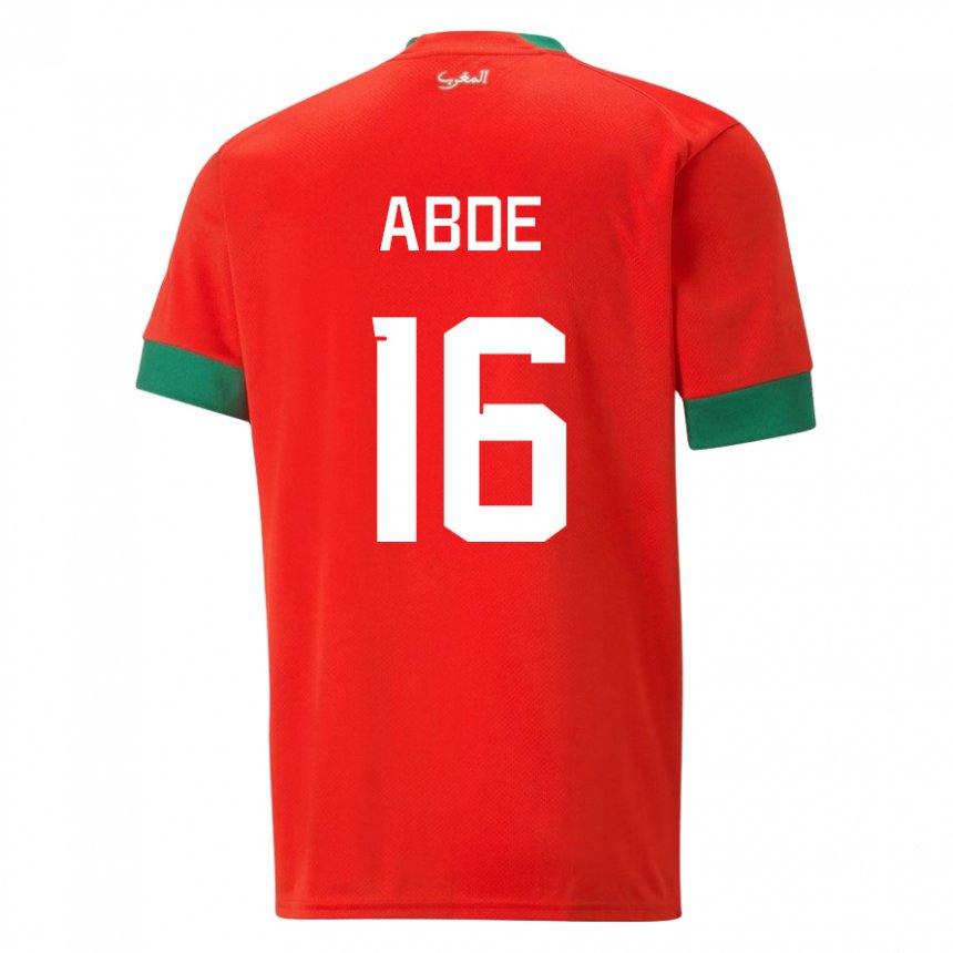 Herren Marokkanische Ez Abde #16 Rot Heimtrikot Trikot 22-24 T-shirt Belgien
