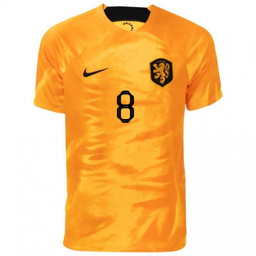 Homme Maillot Pays-bas Cody Gakpo #8 Orange Laser Tenues Domicile 22-24 T-shirt Belgique