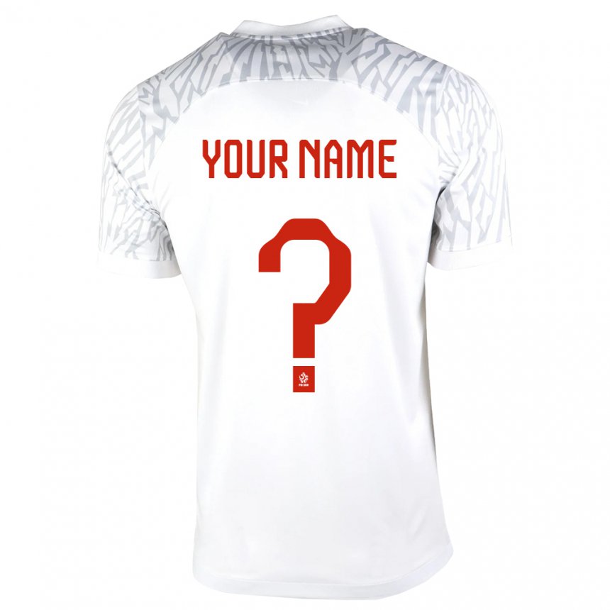 Homme Maillot Pologne Votre Nom #0 Blanc Tenues Domicile 22-24 T-shirt Belgique