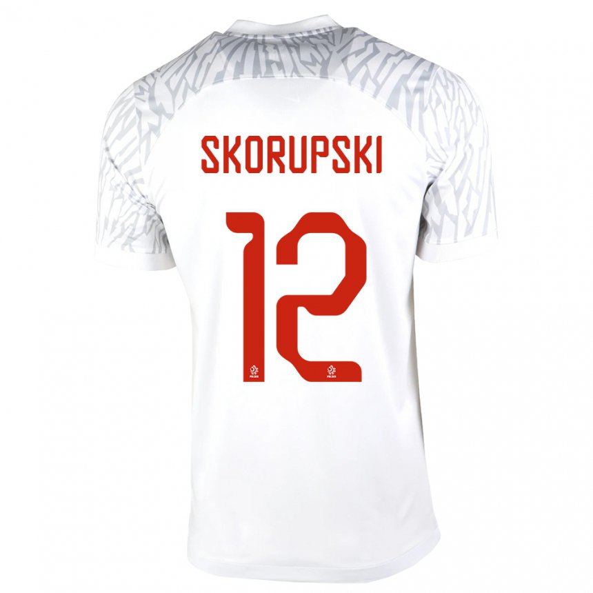 Herren Polnische Lukasz Skorupski #12 Weiß Heimtrikot Trikot 22-24 T-shirt Belgien