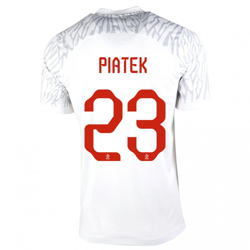 Herren Polnische Krzysztof Piatek #23 Weiß Heimtrikot Trikot 22-24 T-shirt Belgien