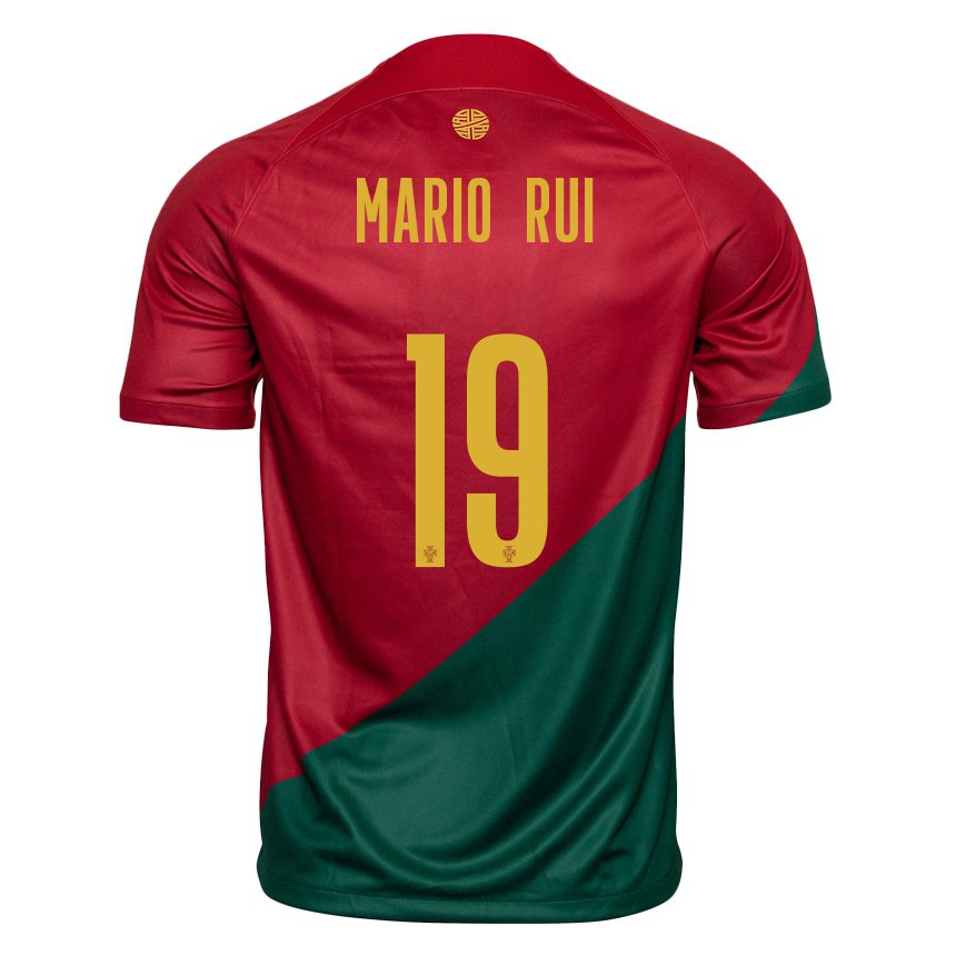 Herren Portugiesische Mario Rui #19 Rot Grün Heimtrikot Trikot 22-24 T-shirt Belgien