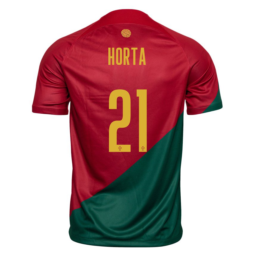 Herren Portugiesische Ricardo Horta #21 Rot Grün Heimtrikot Trikot 22-24 T-shirt Belgien
