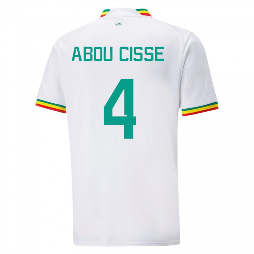 Herren Senegalesische Pape Abou Cisse #4 Weiß Heimtrikot Trikot 22-24 T-shirt Belgien