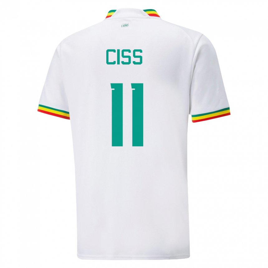 Homme Maillot Sénégal Pathe Ciss #11 Blanc Tenues Domicile 22-24 T-shirt Belgique