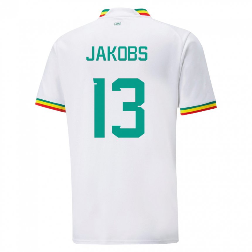 Herren Senegalesische Ismail Jakobs #13 Weiß Heimtrikot Trikot 22-24 T-shirt Belgien