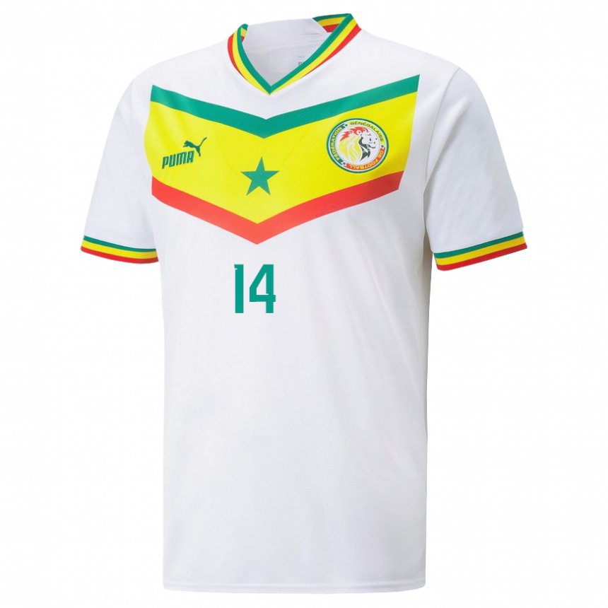 Herren Senegalesische Pape Sarr #14 Weiß Heimtrikot Trikot 22-24 T-shirt Belgien