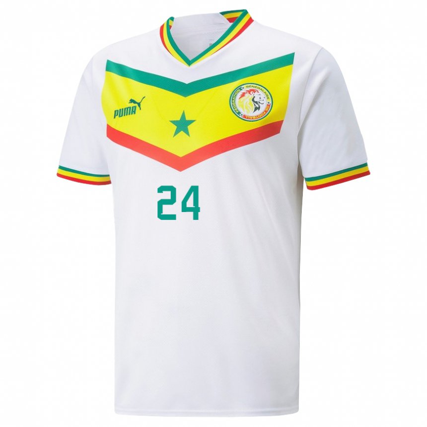 Herren Senegalesische Moustapha Name #24 Weiß Heimtrikot Trikot 22-24 T-shirt Belgien