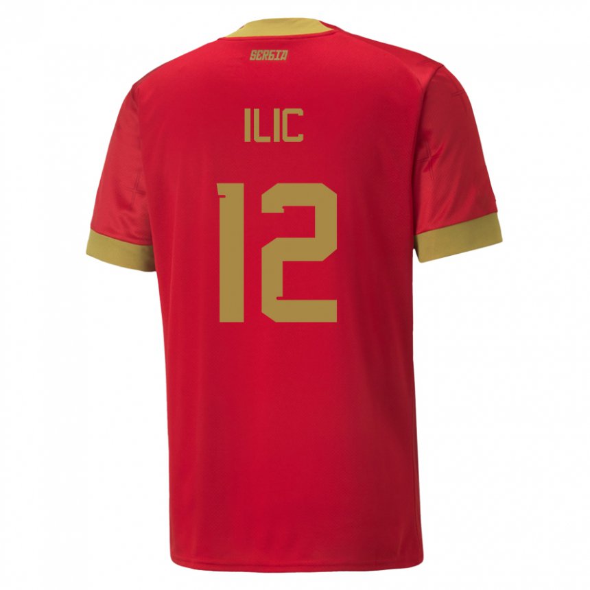 Herren Serbische Marko Ilic #12 Rot Heimtrikot Trikot 22-24 T-shirt Belgien