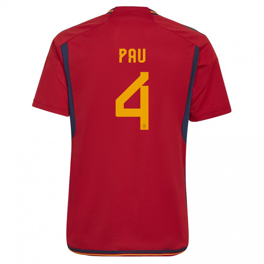 Herren Spanische Pau Torres #4 Rot Heimtrikot Trikot 22-24 T-shirt Belgien