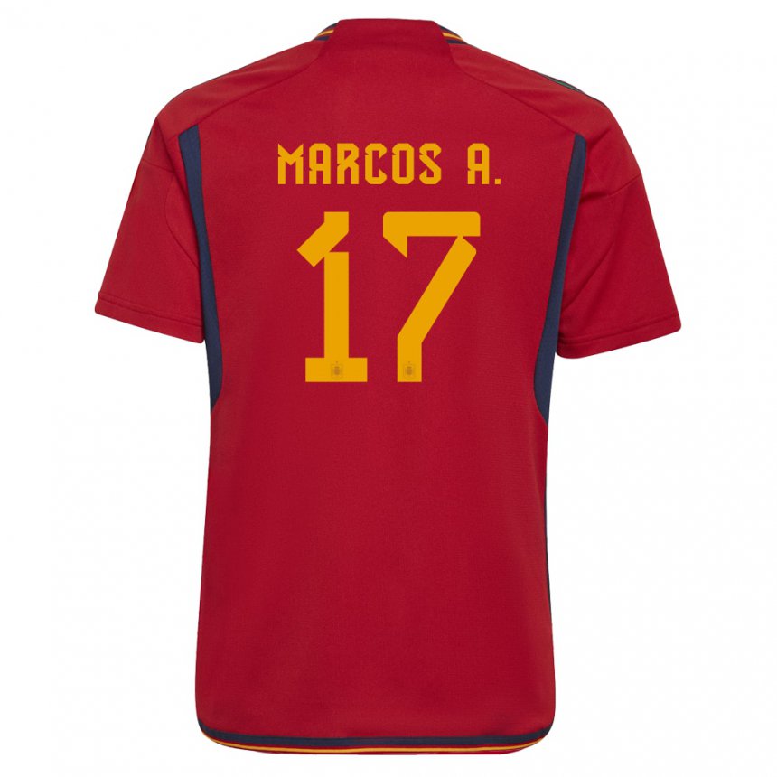 Herren Spanische Marcos Alonso #17 Rot Heimtrikot Trikot 22-24 T-shirt Belgien