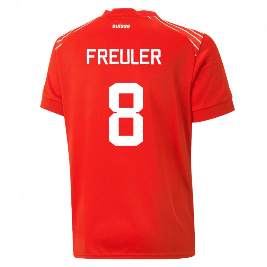 Homme Maillot Suisse Remo Freuler #8 Rouge Tenues Domicile 22-24 T-shirt Belgique