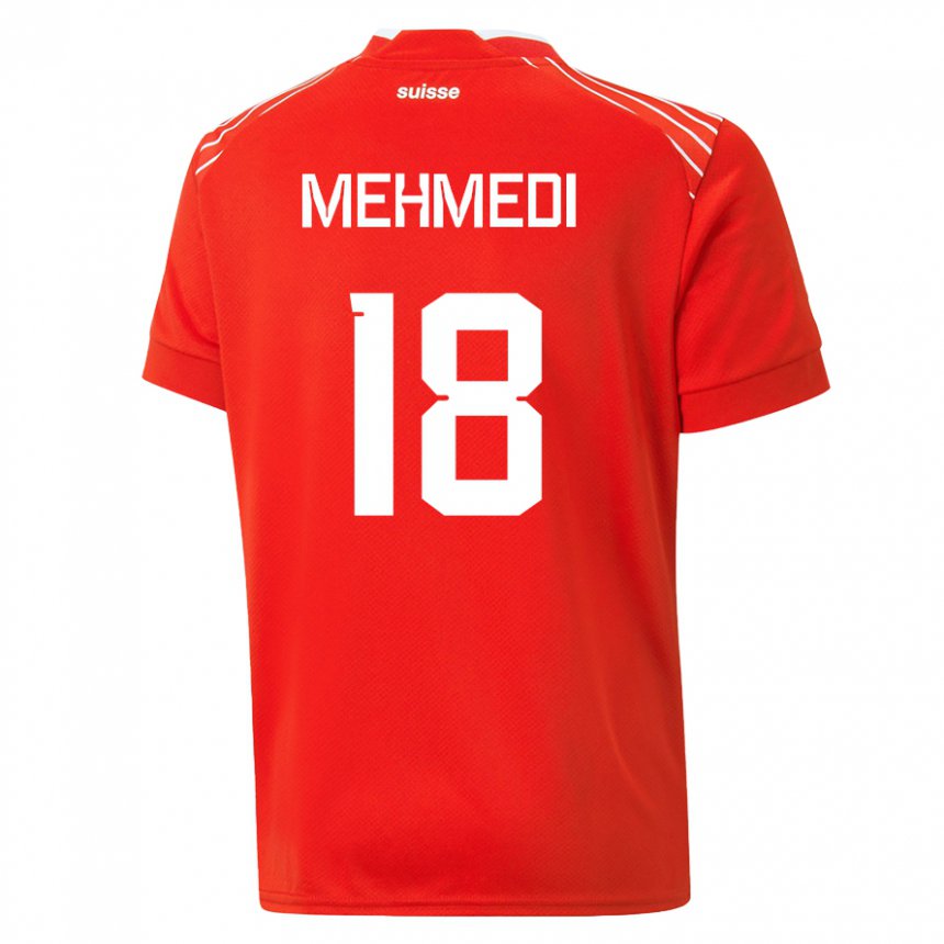 Herren Schweizer Admir Mehmedi #18 Rot Heimtrikot Trikot 22-24 T-shirt Belgien