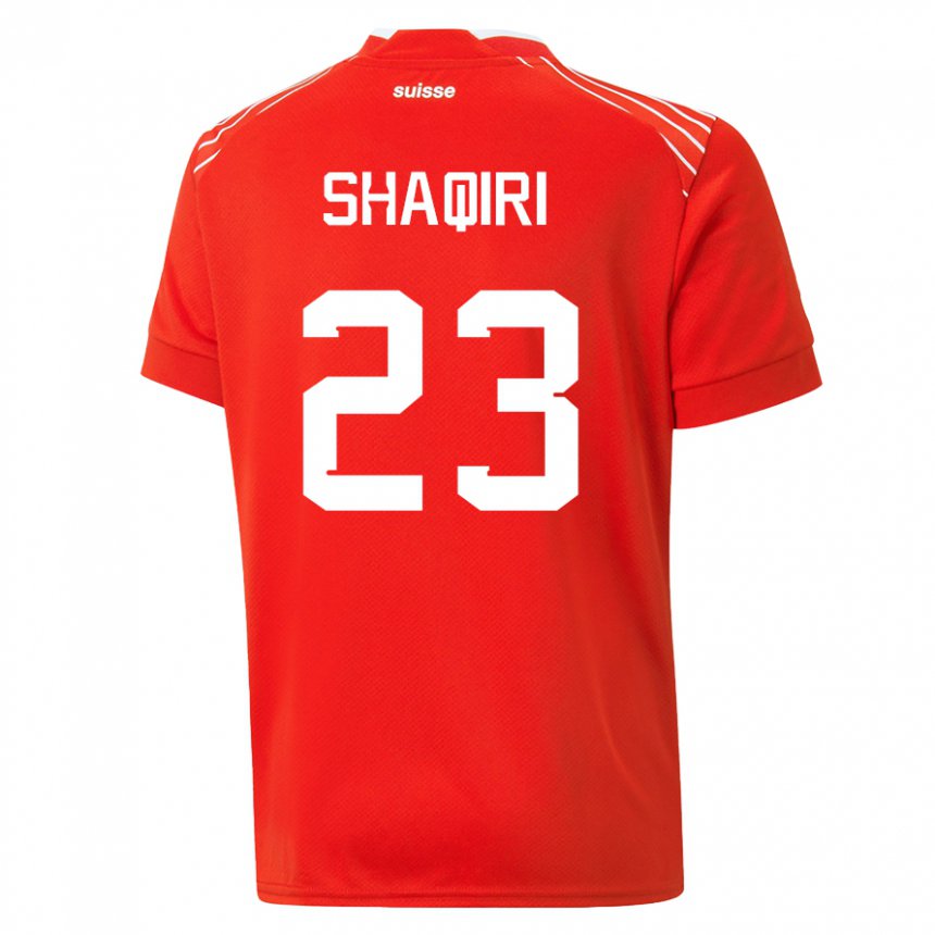 Herren Schweizer Xherdan Shaqiri #23 Rot Heimtrikot Trikot 22-24 T-shirt Belgien