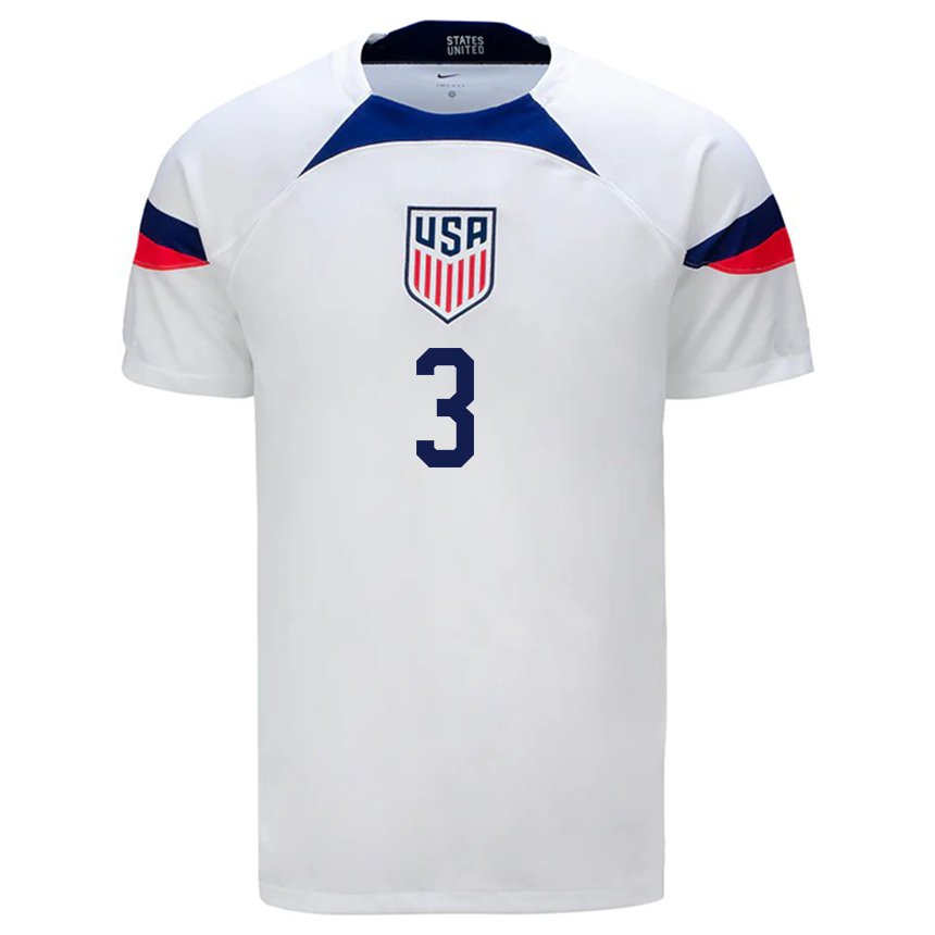 Herren Us-amerikanische Walker Zimmerman #3 Weiß Heimtrikot Trikot 22-24 T-shirt Belgien