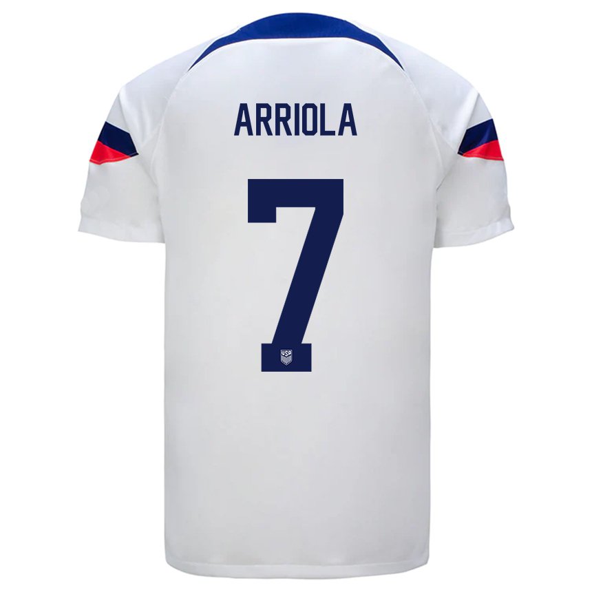 Herren Us-amerikanische Paul Arriola #7 Weiß Heimtrikot Trikot 22-24 T-shirt Belgien