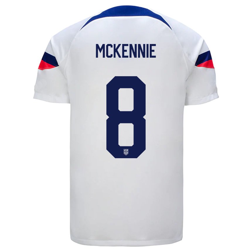 Herren Us-amerikanische Weston Mckennie #8 Weiß Heimtrikot Trikot 22-24 T-shirt Belgien