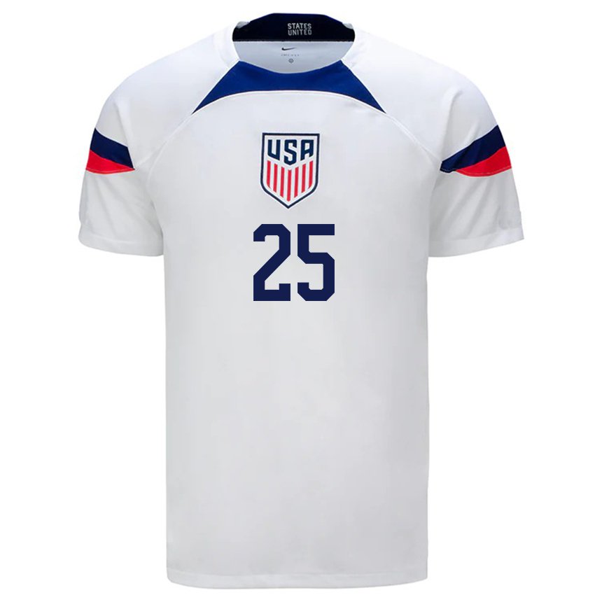 Herren Us-amerikanische Sean Johnson #25 Weiß Heimtrikot Trikot 22-24 T-shirt Belgien