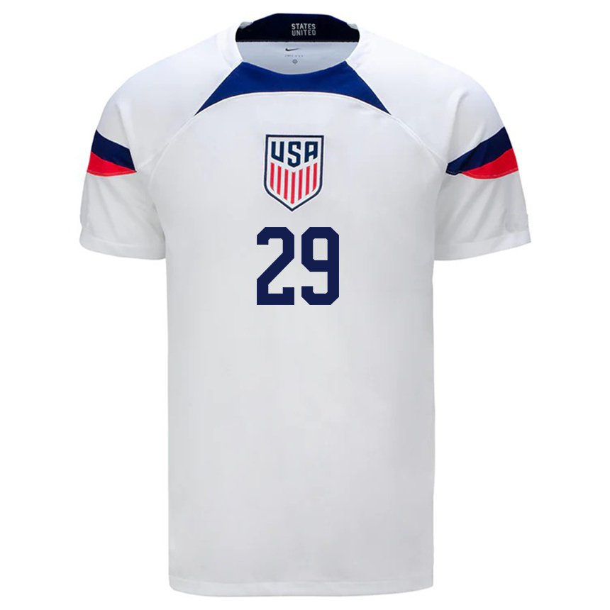 Herren Us-amerikanische Joseph Scally #29 Weiß Heimtrikot Trikot 22-24 T-shirt Belgien