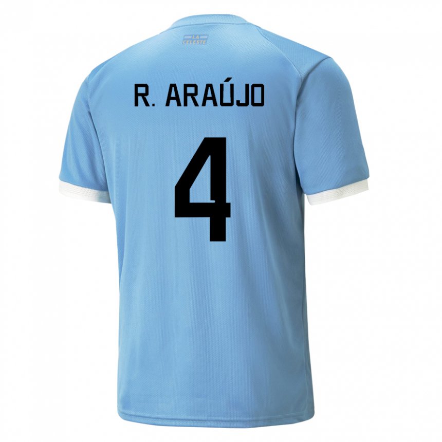 Herren Uruguayische Ronald Araujo #4 Blau Heimtrikot Trikot 22-24 T-shirt Belgien