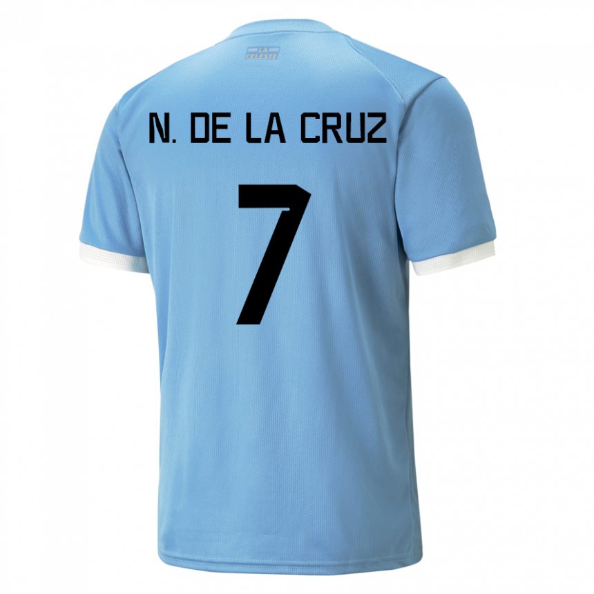 Heren Uruguayaans Nicolas De La Cruz #7 Blauw Thuisshirt Thuistenue 22-24 T-shirt België