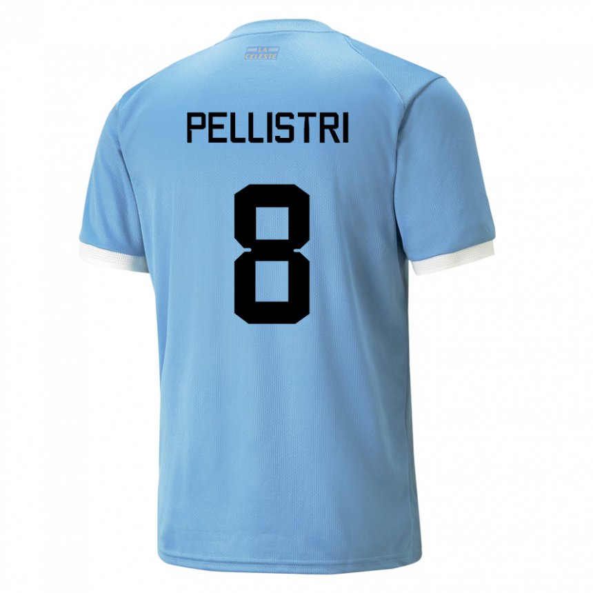 Heren Uruguayaans Facundo Pellistri #8 Blauw Thuisshirt Thuistenue 22-24 T-shirt België
