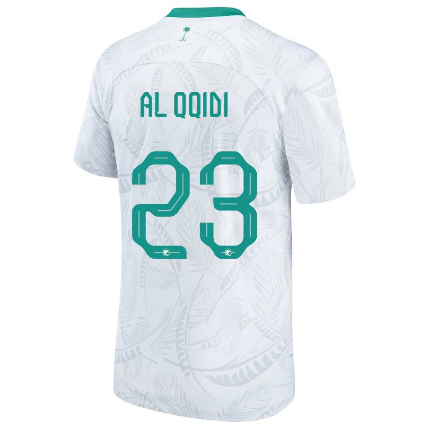 Homme Maillot Arabie Saoudite Nawaf Al Qqidi #23 Blanc Tenues Domicile 22-24 T-shirt Belgique