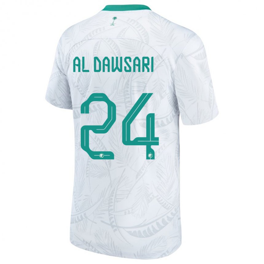Herren Saudi-arabische Nasser Al Dawsari #24 Weiß Heimtrikot Trikot 22-24 T-shirt Belgien