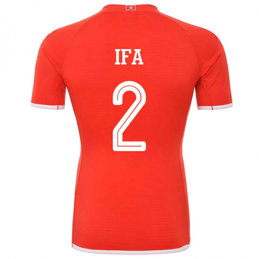 Herren Tunesische Bilel Ifa #2 Rot Heimtrikot Trikot 22-24 T-shirt Belgien