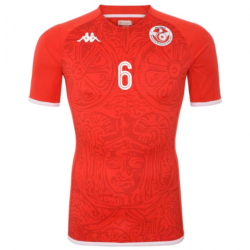 Herren Tunesische Dylan Bronn #6 Rot Heimtrikot Trikot 22-24 T-shirt Belgien