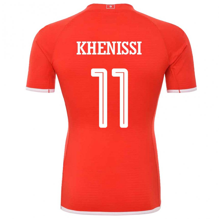 Homme Maillot Tunisie Taha Yassine Khenissi #11 Rouge Tenues Domicile 22-24 T-shirt Belgique