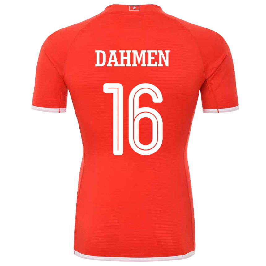 Herren Tunesische Aymen Dahmen #16 Rot Heimtrikot Trikot 22-24 T-shirt Belgien