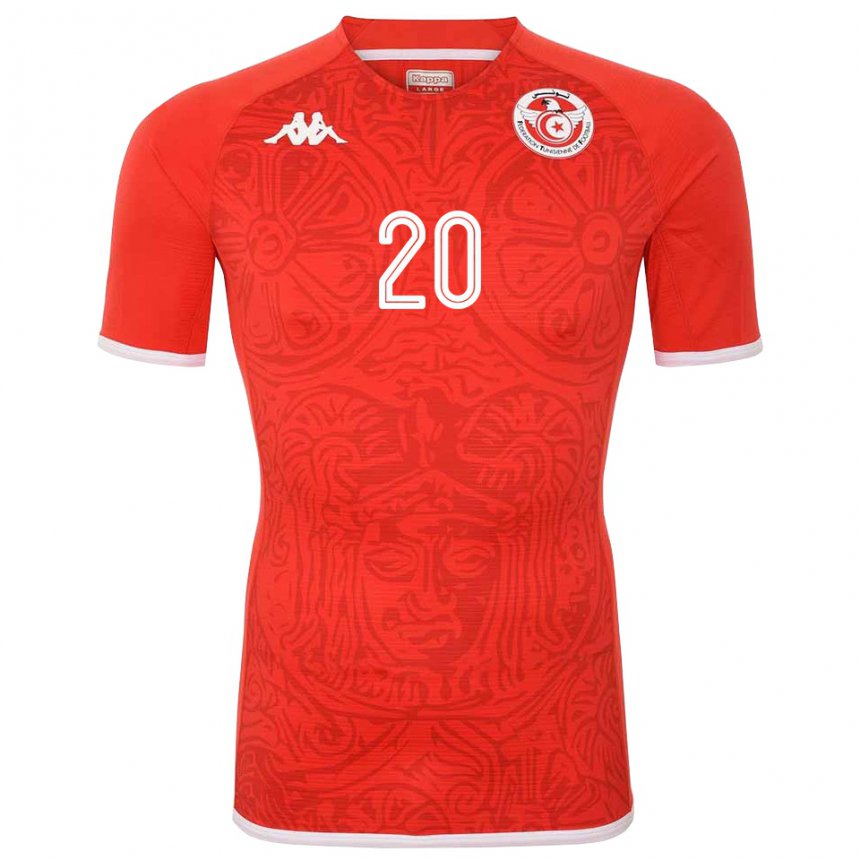 Herren Tunesische Mohamed Drager #20 Rot Heimtrikot Trikot 22-24 T-shirt Belgien