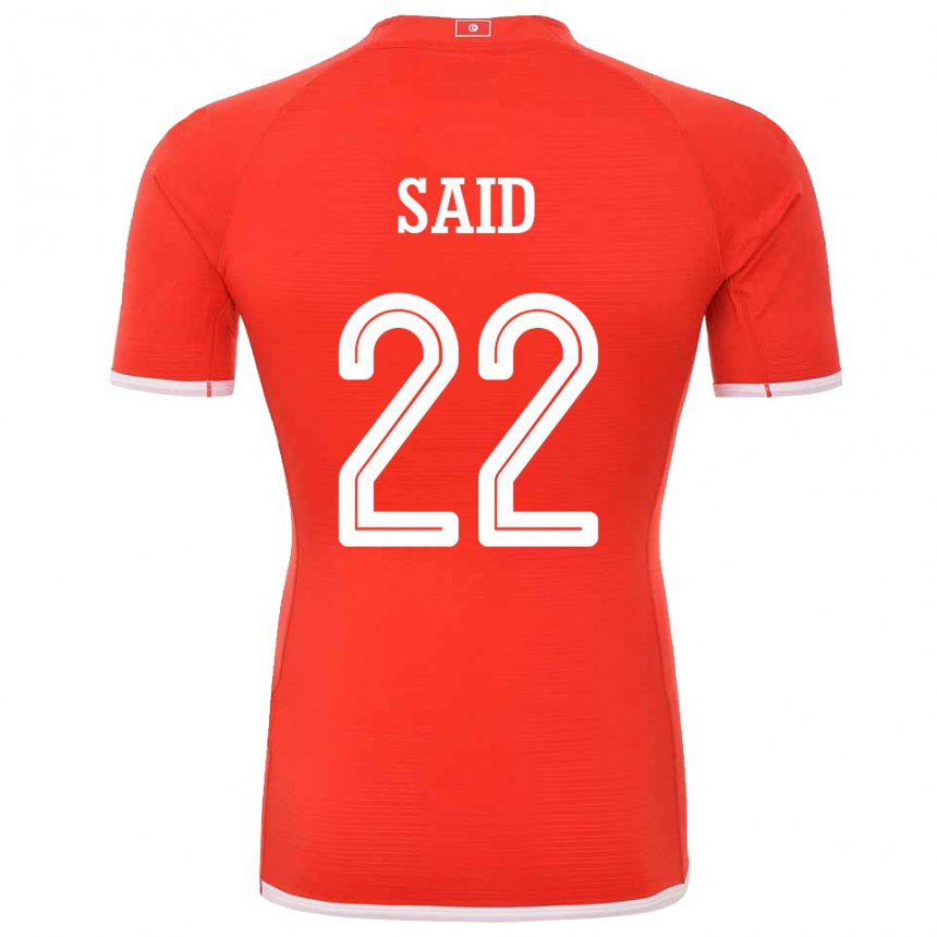 Homme Maillot Tunisie Bechir Ben Said #22 Rouge Tenues Domicile 22-24 T-shirt Belgique
