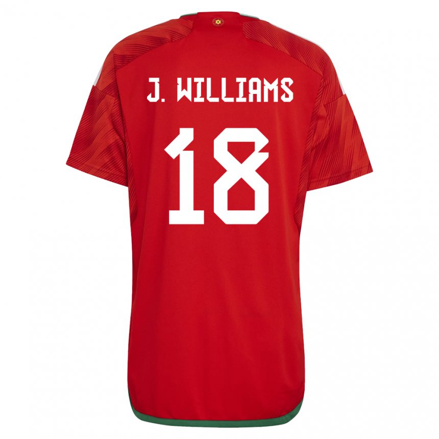 Herren Walisische Jonathan Williams #18 Rot Heimtrikot Trikot 22-24 T-shirt Belgien