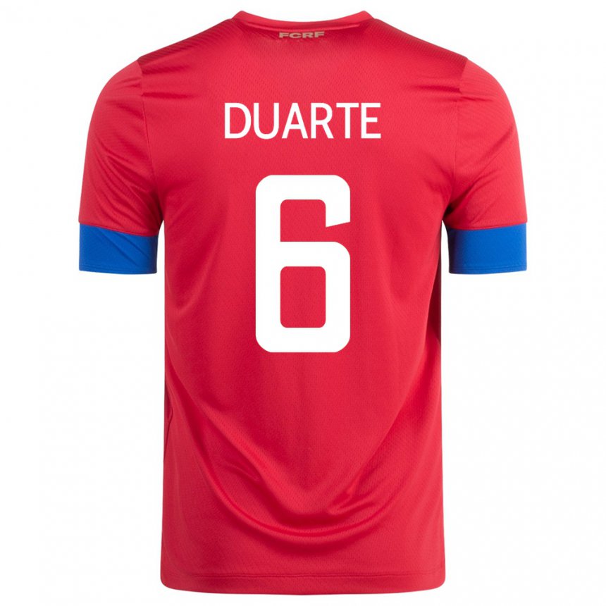 Homme Maillot Costa Rica Oscar Duarte #6 Rouge Tenues Domicile 22-24 T-shirt Belgique