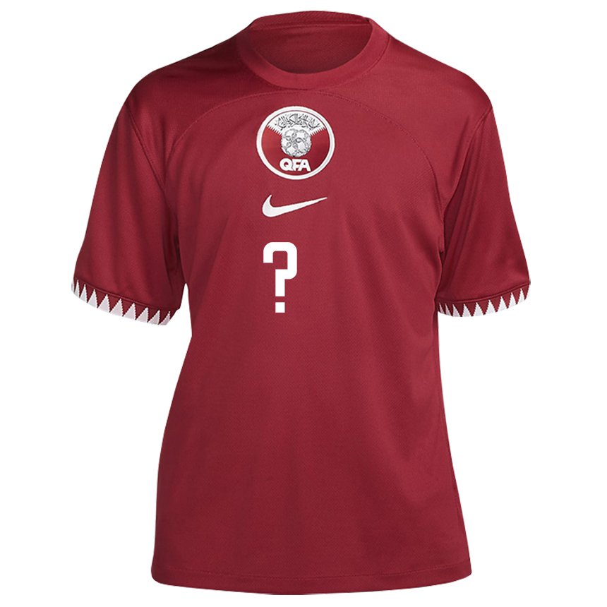 Homme Maillot Qatar Votre Nom #0 Bordeaux Tenues Domicile 22-24 T-shirt Belgique
