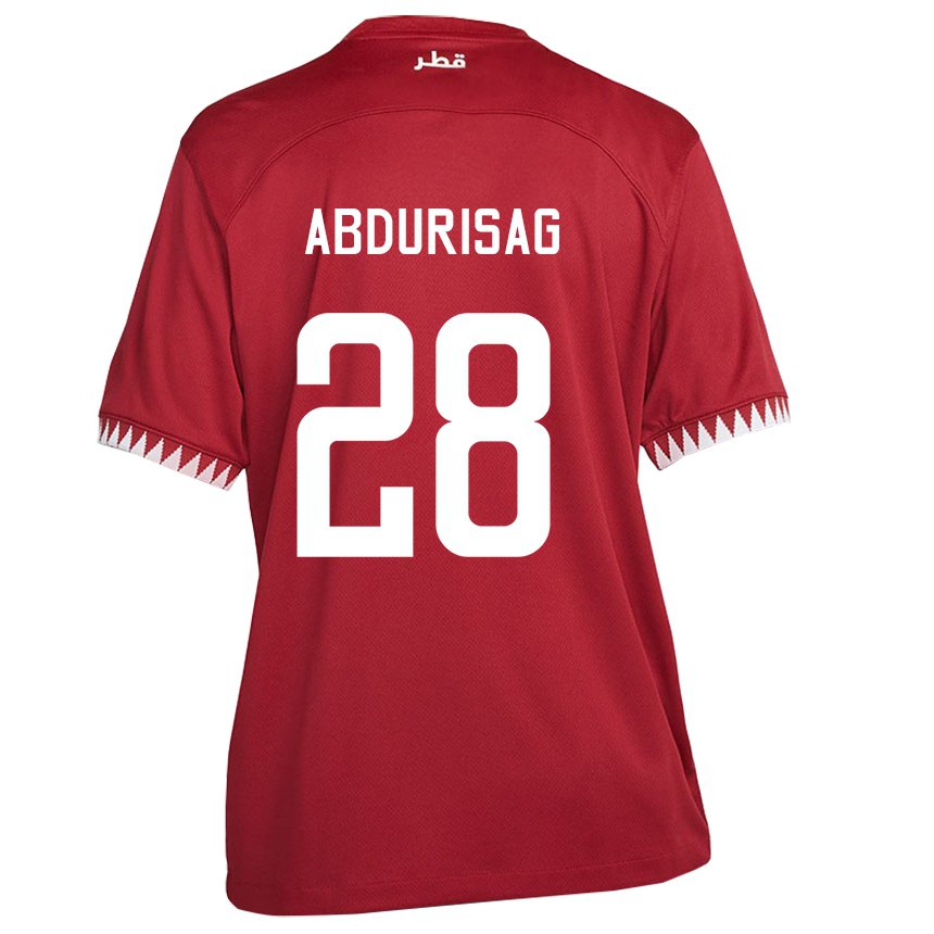 Homme Maillot Qatar Yusuf Abdurisag #28 Bordeaux Tenues Domicile 22-24 T-shirt Belgique