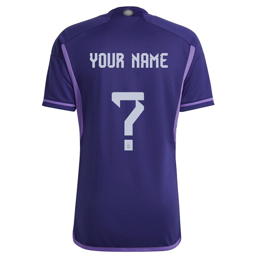 Herren Argentinische Ihren Namen #0 Violett Auswärtstrikot Trikot 22-24 T-shirt Belgien