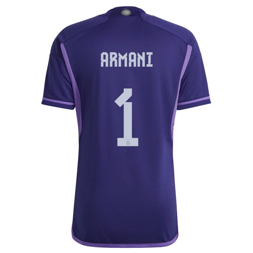 Herren Argentinische Franco Armani #1 Violett Auswärtstrikot Trikot 22-24 T-shirt Belgien