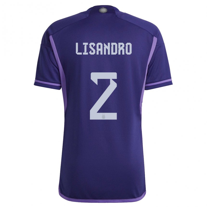 Herren Argentinische Lisandro Martinez #2 Violett Auswärtstrikot Trikot 22-24 T-shirt Belgien