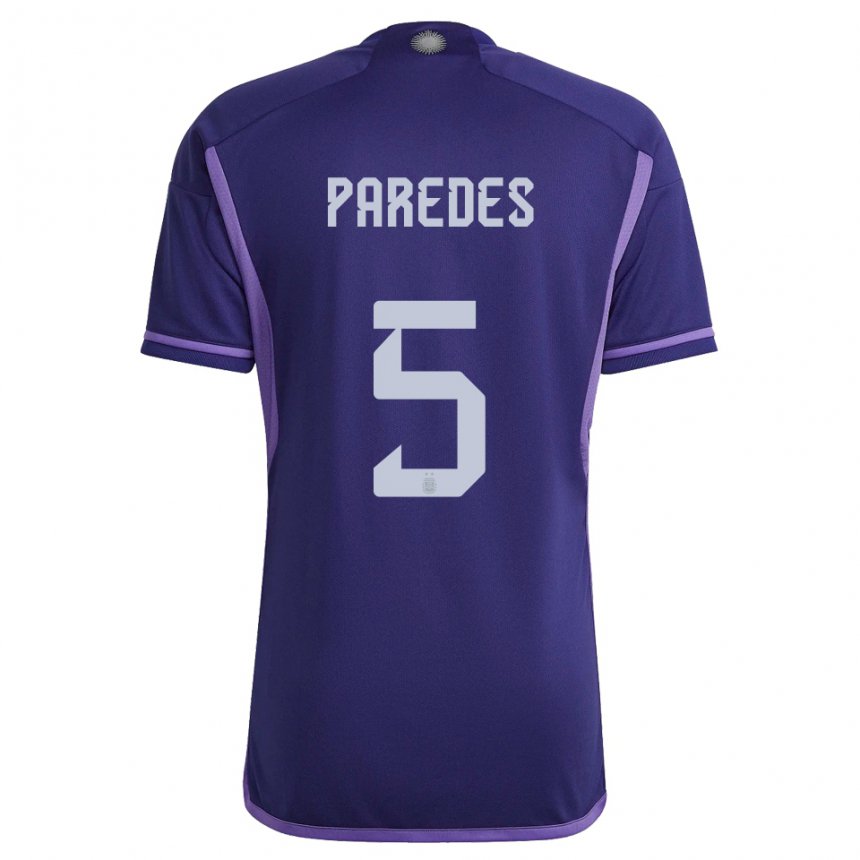 Herren Argentinische Leandro Paredes #5 Violett Auswärtstrikot Trikot 22-24 T-shirt Belgien