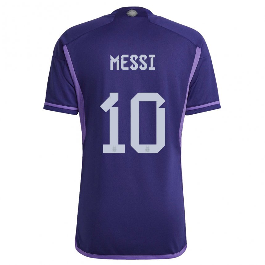 Herren Argentinische Lionel Messi #10 Violett Auswärtstrikot Trikot 22-24 T-shirt Belgien