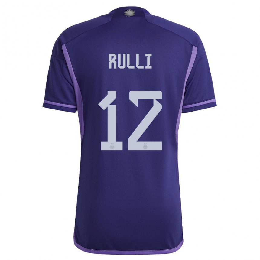 Herren Argentinische Geronimo Rulli #12 Violett Auswärtstrikot Trikot 22-24 T-shirt Belgien