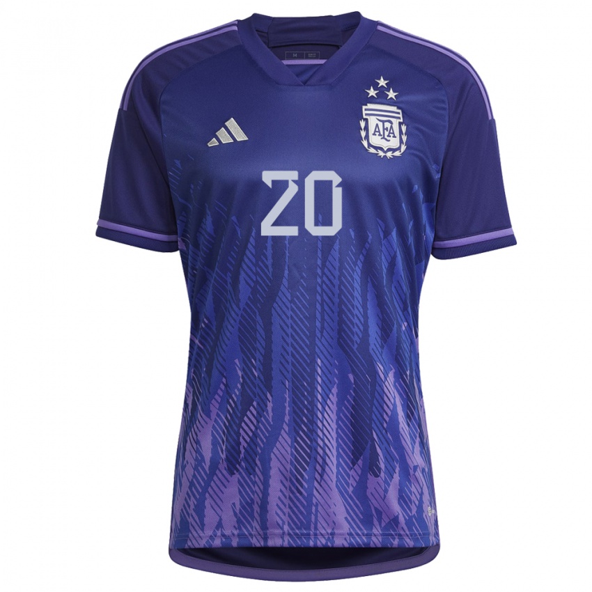 Herren Argentinische Giovani Lo Celso #20 Violett Auswärtstrikot Trikot 22-24 T-shirt Belgien