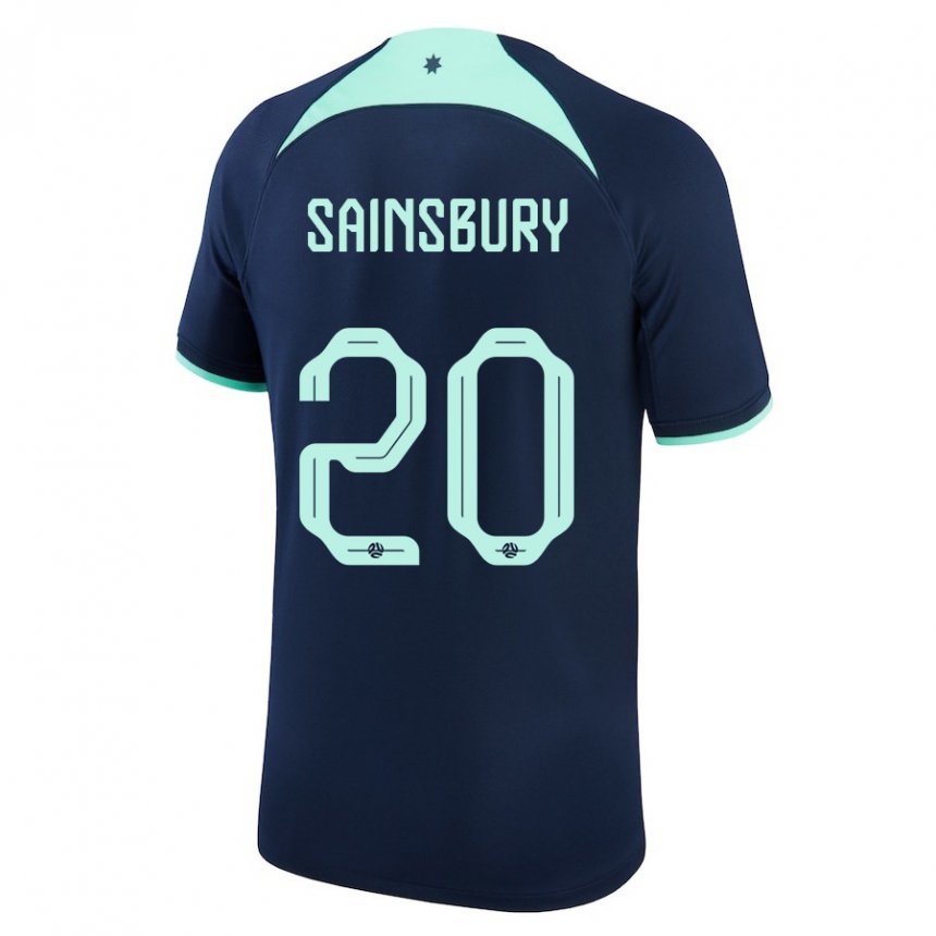 Herren Australische Trent Sainsbury #20 Dunkelblau Auswärtstrikot Trikot 22-24 T-shirt Belgien