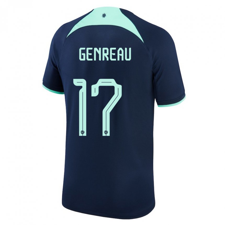 Herren Australische Denis Genreau #17 Dunkelblau Auswärtstrikot Trikot 22-24 T-shirt Belgien
