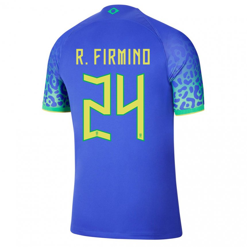 Herren Brasilianische Roberto Firmino #24 Blau Auswärtstrikot Trikot 22-24 T-shirt Belgien