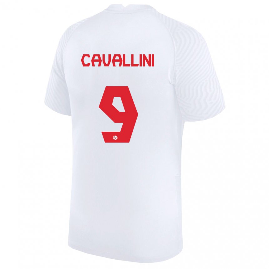 Herren Kanadische Lucas Cavallini #9 Weiß Auswärtstrikot Trikot 22-24 T-shirt Belgien